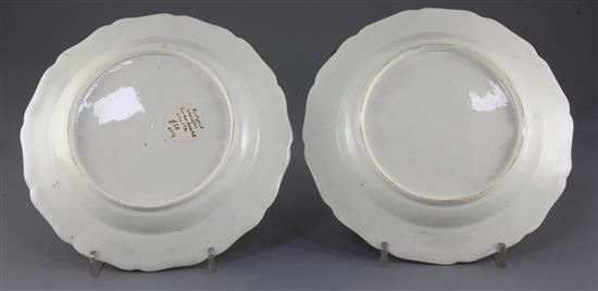 A pair of Worcester Sheridan pattern plates, c.1770, 22.5cm